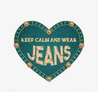 牛仔布贴爱心免抠