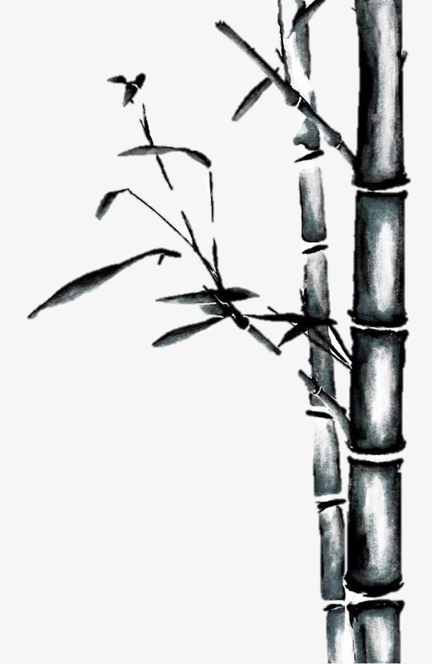 水墨系列山水画之竹子细节免抠
