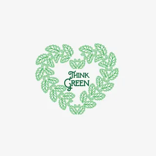 小清新绿色树叶LOGO免抠