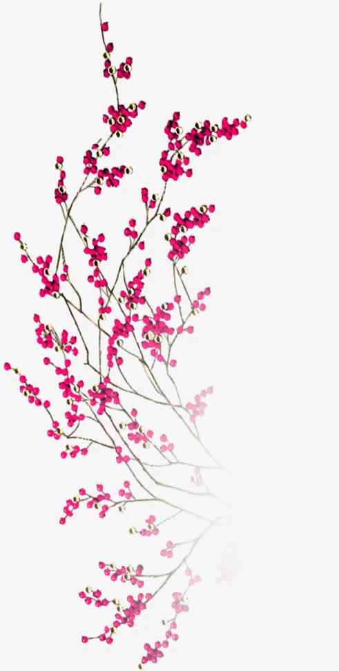春天红色植物花朵免抠
