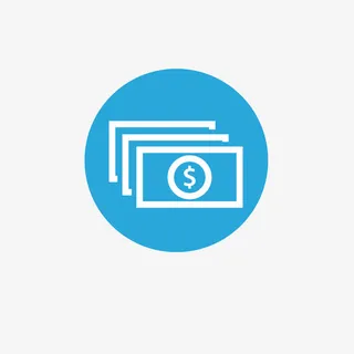 蓝色钱币图标免抠