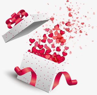 浪漫七夕效果礼盒剪纸免抠