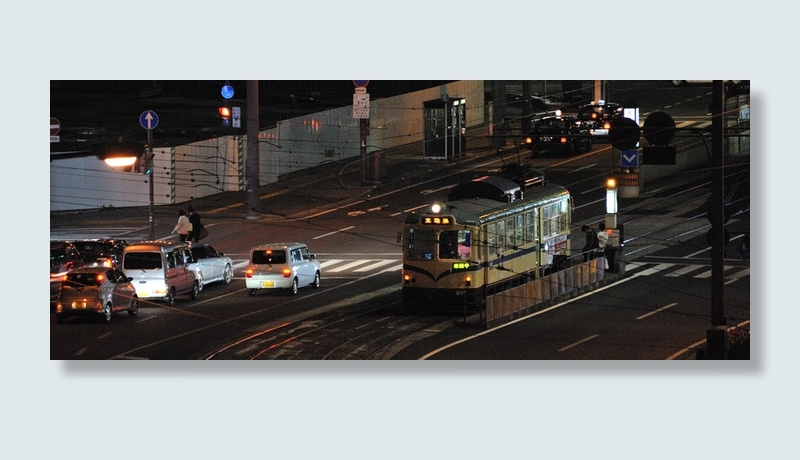 夜幕街景背景高清