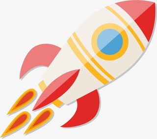 彩色卡通火箭武器免抠