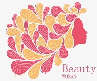 创意花纹女子头像矢量图免抠