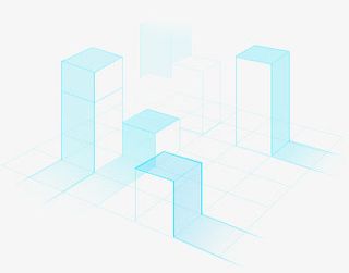 创意合成蓝色科技台阶数据免抠