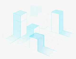 创意合成蓝色科技台阶数据免抠