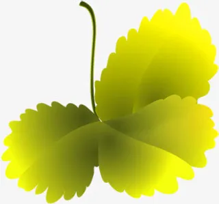 绿色渐变创意树叶春天手绘免抠