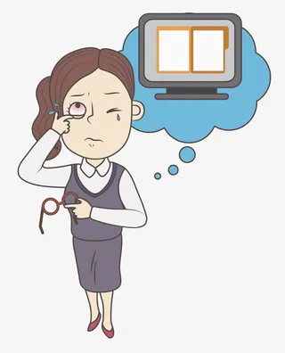 卡通眼睛肿胀的女人免抠