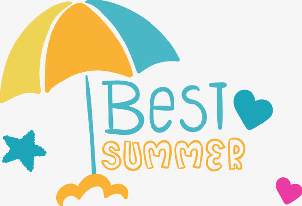 暑期 暑假 summer 夏日  艺术字免抠