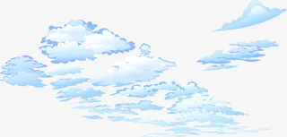 小清新蓝天白云免抠