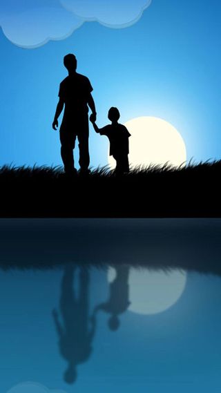 蓝色夜景人物H5背景高清