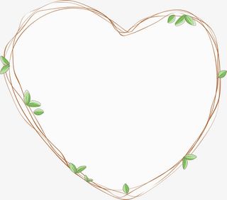 爱心绿芽边框免抠