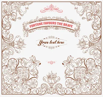 红色古典花纹矢量免抠