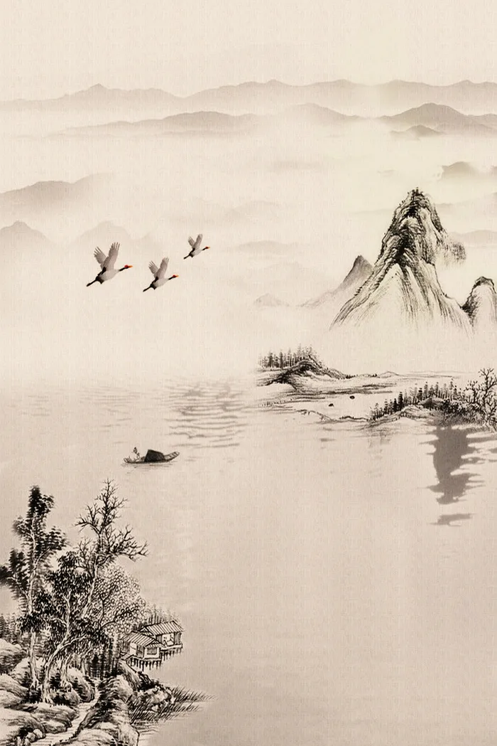 中国风水墨画古韵平面广告高清