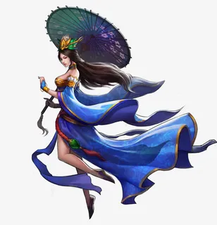 古风游戏人物美女展架免抠