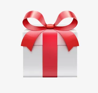 包装白色礼物盒子红色蝴蝶结免抠