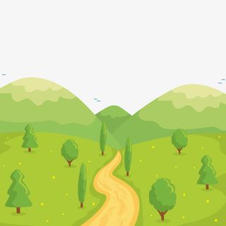 手绘风景画免抠