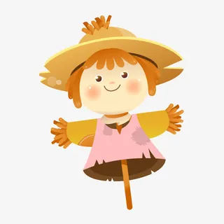 迷你稻草人女孩免抠