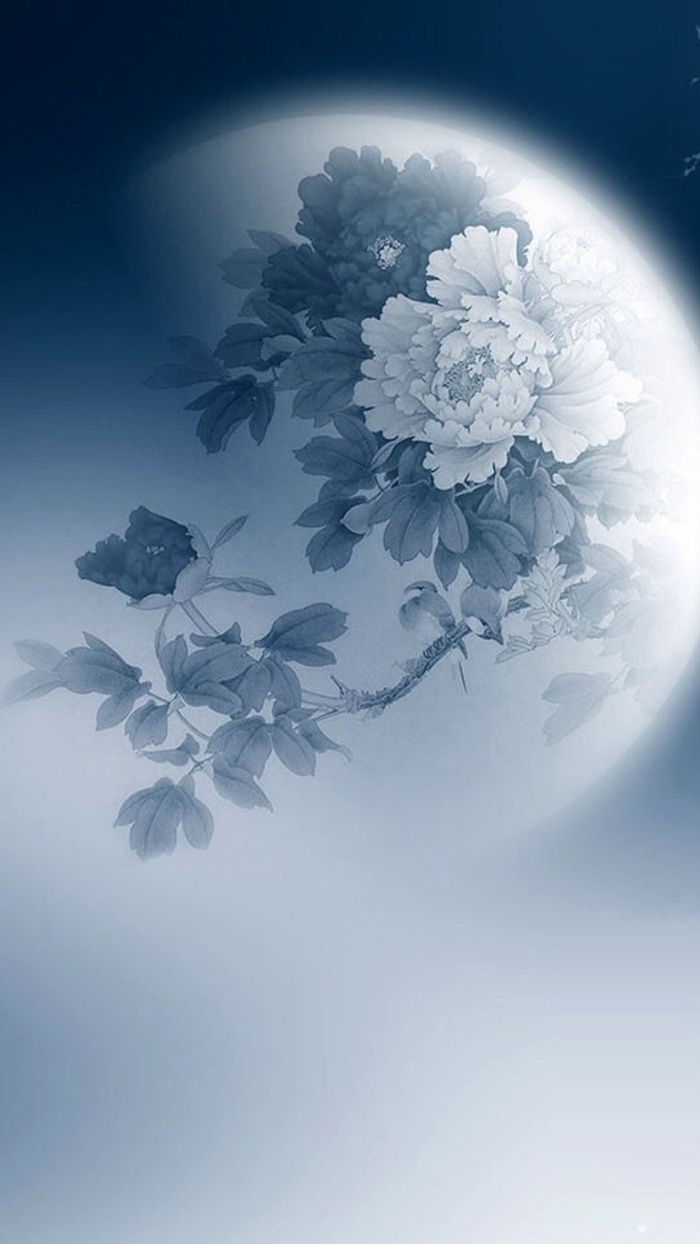 月亮牡丹H5背景高清