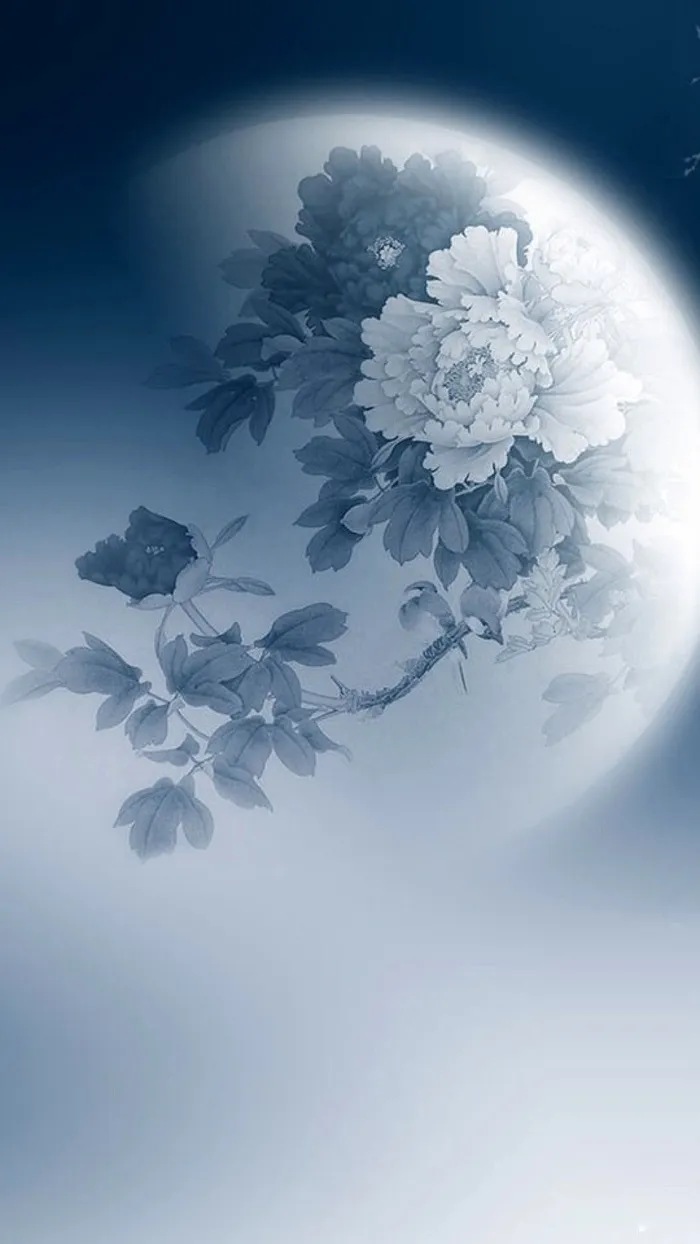 月亮牡丹H5背景高清