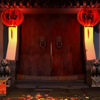 福字灯笼大门主图背景素材高清