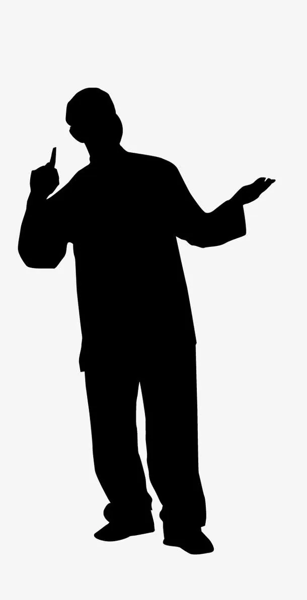 老年人人物剪影免抠