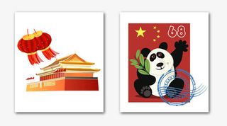 国庆节卡通插画免抠