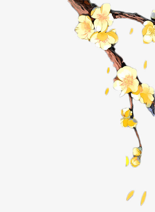 桃花彩绘桃花装饰免抠