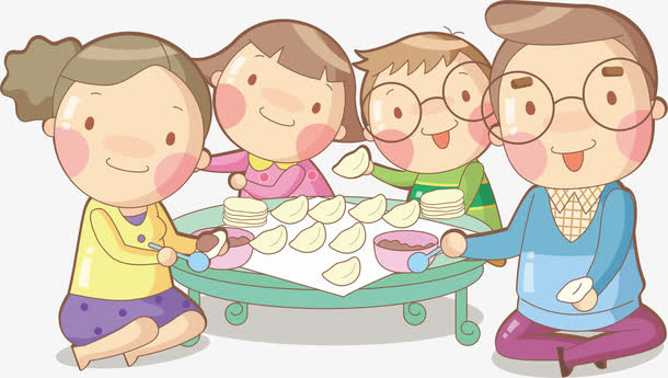 吃饺子的一家人免抠