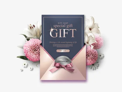 高档礼盒礼物信封卡片装饰图案免抠标签元素