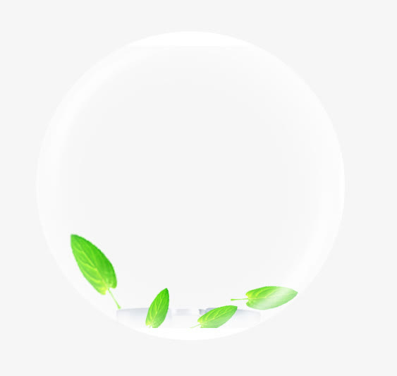 漂浮的小清新气泡绿叶免抠