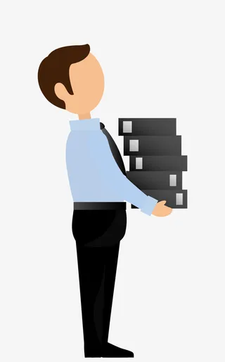 手绘卡通无脸商务人物免抠