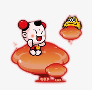 免抠中国福娃招财童子筋斗云免抠