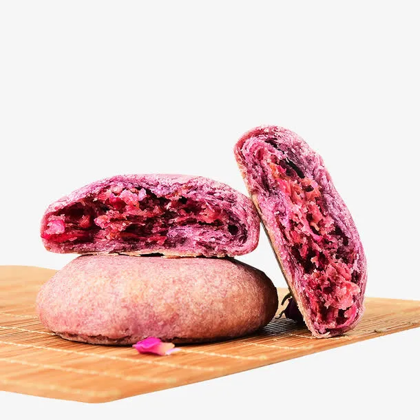 三个紫薯玫瑰花饼免抠