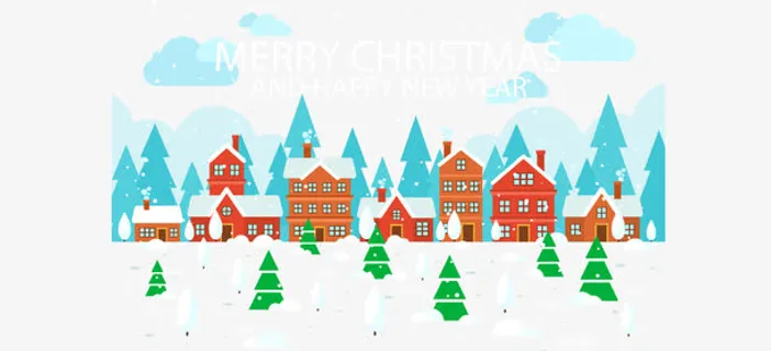 冬日小镇街道免抠