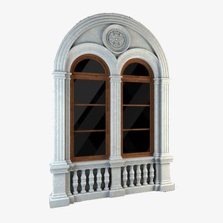 半椭圆欧式格子窗免抠