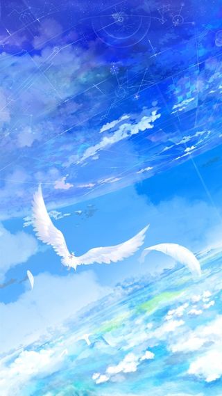 蓝天下的雄鹰动漫H5背景高清