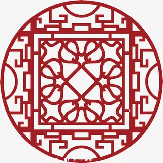 圆形的古典古风窗棂免抠