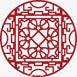 圆形的古典古风窗棂免抠