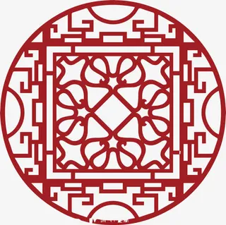 圆形的古典古风窗棂免抠