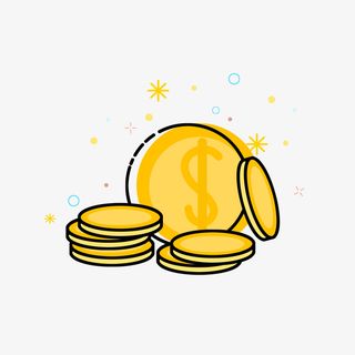 鼠年MBE风格小图标金币免抠