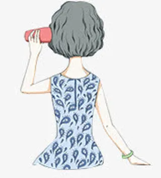 高清摄影手绘背影卡通人物免抠