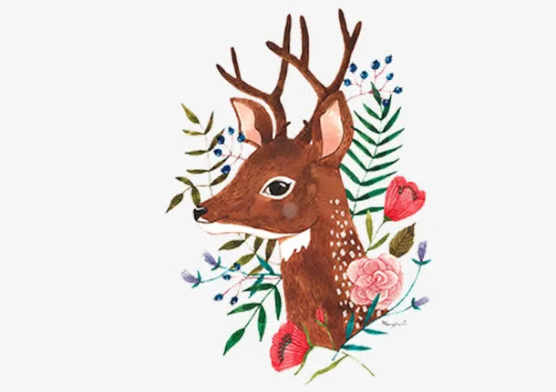 唯美插画免抠