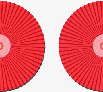 红色的扇子免抠