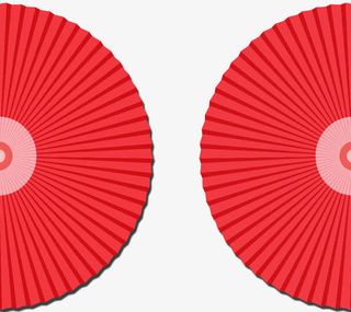 红色的扇子免抠
