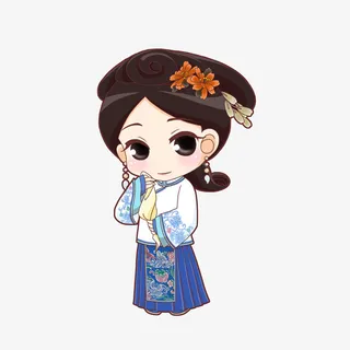 卡通古代大家闺秀免抠