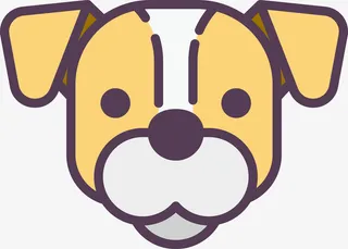 可爱卡通简约狗头免抠