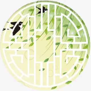 春天燕子窗户免抠