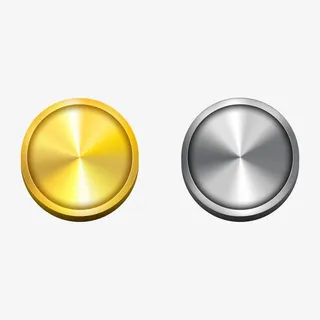金色银色按钮素材免抠